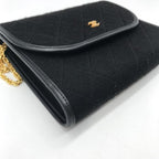 Chanel CC Logo Cotton Jersey Mini Quilted Push Lock Chain Shoulder Bag — view 5