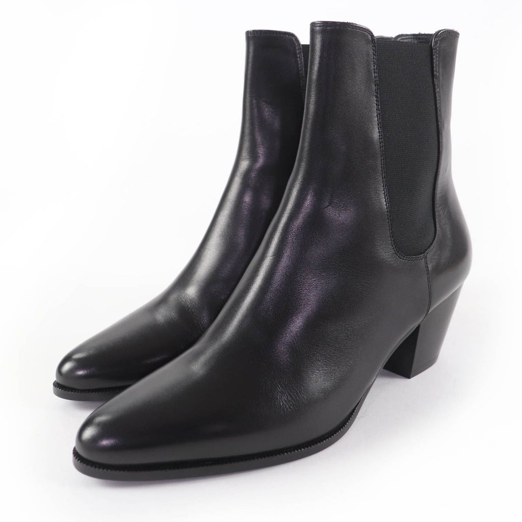 Celine Jakuno Side Gore Leather Chelsea Boots Short Black 37