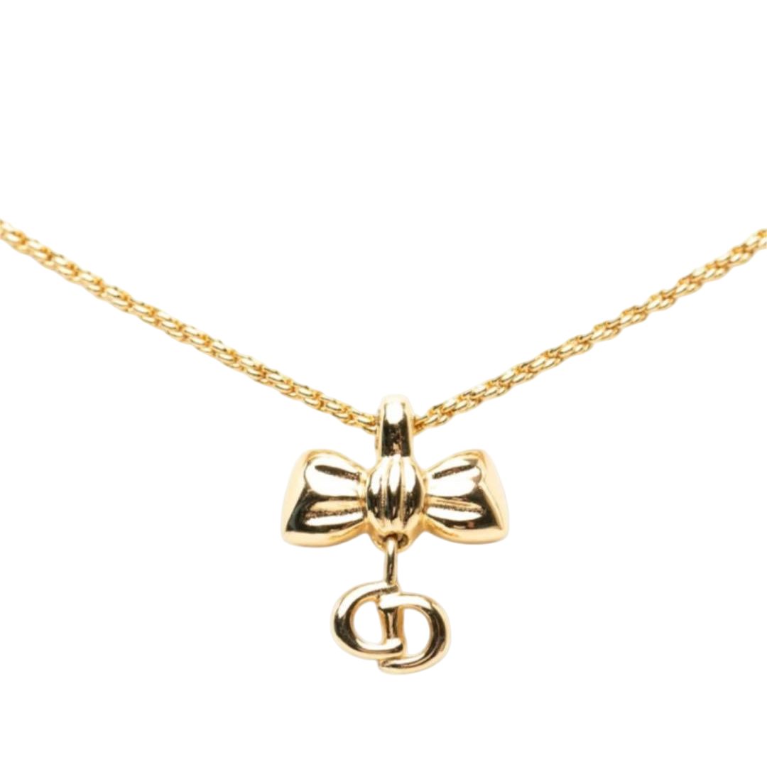 Dior CD Logo Ribbon Motif Necklace