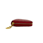Celine Compact Zip Wallet C Motif Quilted Leather Bifold Coin Case Red — view 5
