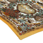 Hermes Scarf Pleated Silk Decoupages Paper Cutting Yellow — view 5