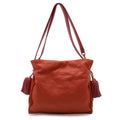 Loewe Flamenco 30 Anagram Shoulder Bag 2-Way Bicolor Fringe Nappa Leather Red