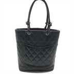Chanel CC Logo Cambon Leather Patent Mini Hand Tote Black — view 2
