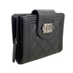 Chanel Wallet Boy Lambskin Black Silver — view 2