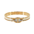 Hermes Mini Clic Chaine D'ancre Bangle Gold Cream Silver Bracelet