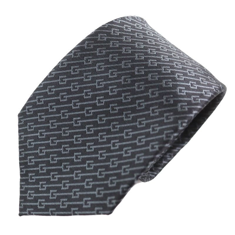 Gucci 100% Silk G Logo Regimental Stripe Necktie With 7 Sword Tip