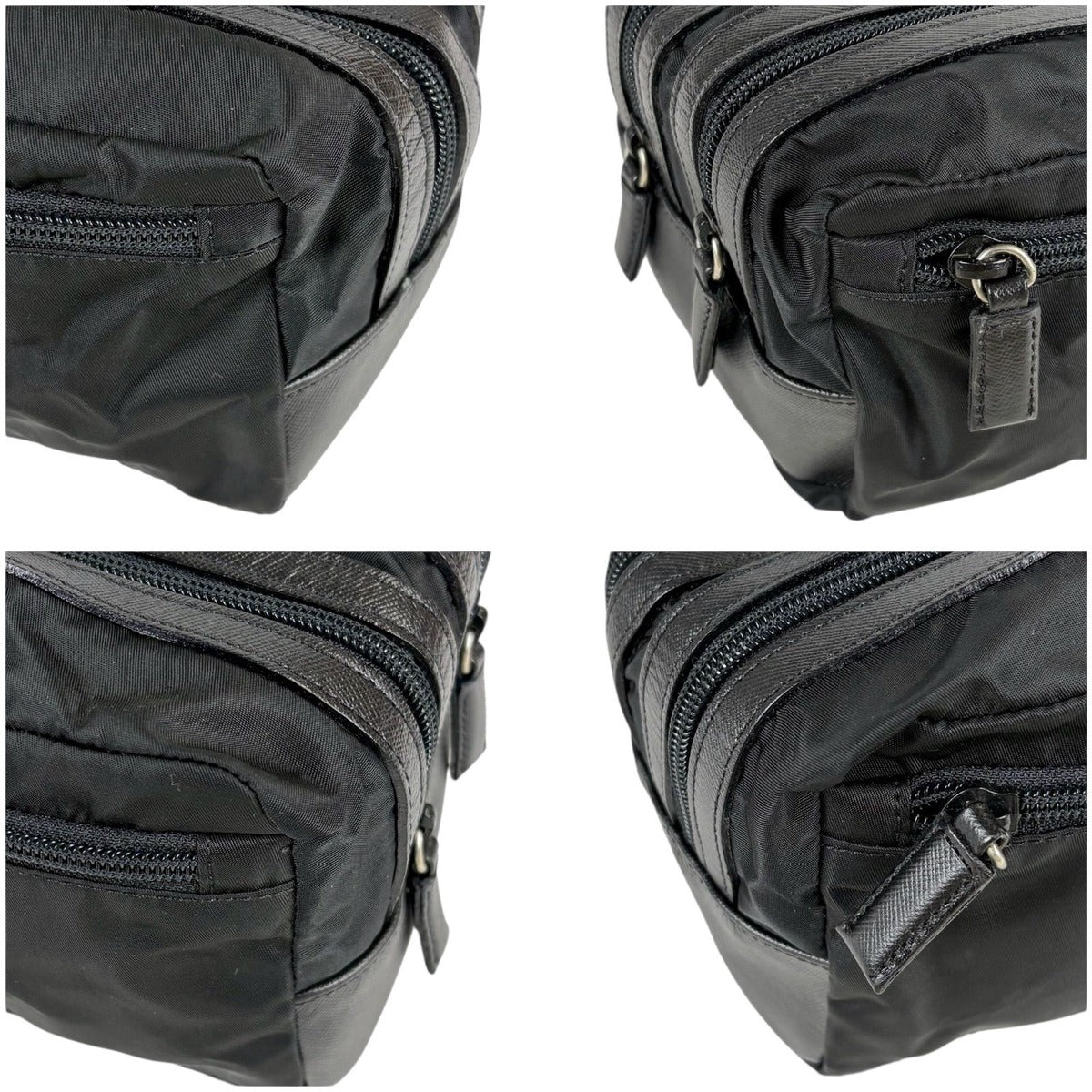 Prada Triangle Logo Clutch Multi Pouch Black Tessuto — view 5