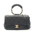 Chanel Shoulder Bag Quilted Black Lambskin Loop