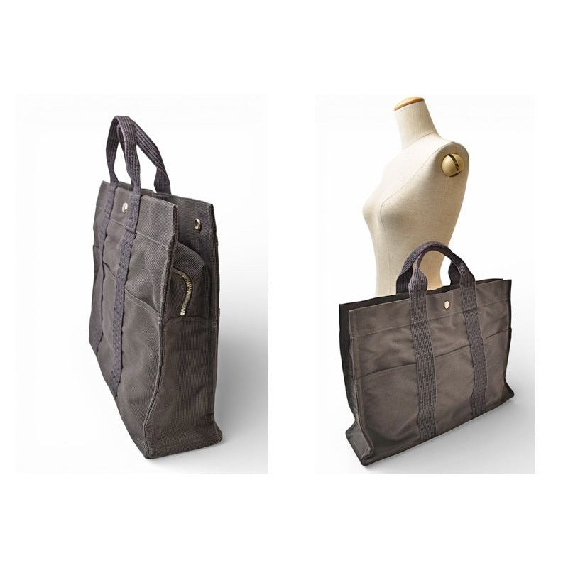 Hermes Tote Bag Her Line MM Canvas Gray — view 2