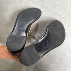 Chanel Thong Sandals Quilted Coco Mark Flat Shoes Black Beige Silver — view 8