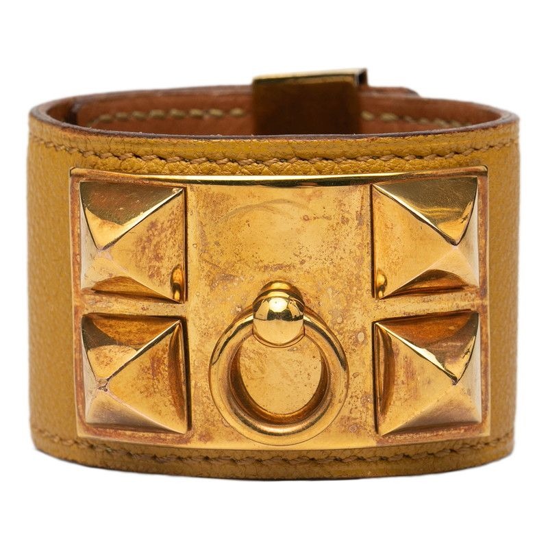 Hermes Collierd Chien Yellow Gold Leather Plated — view 2