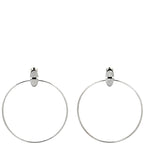 Hermes Earrings Silver 925 AG SV Loop Hoop Swing