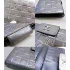 Chanel Icon Wallet Clasp Silver Leather CC Logo 7K — view 5
