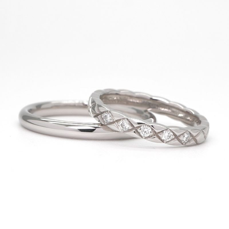 Chanel Coco Crush John Parisian Ring Pt950 Silver Diamond — view 2