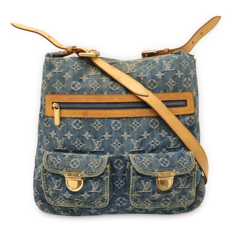 Louis Vuitton Monogram Denim Baggy GM Shoulder Bag Crossbody Long
