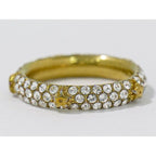 Dior Star Motif Rhinestone Ring M Gold Plated — view 2
