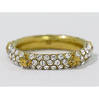 Dior Star Motif Rhinestone Ring M Gold Plated — view 3