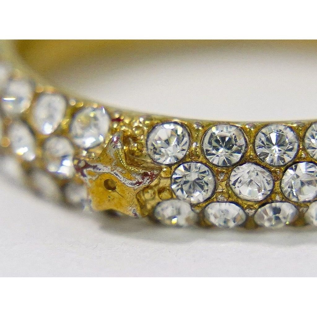 Dior Star Motif Rhinestone Ring M Gold Plated — view 5