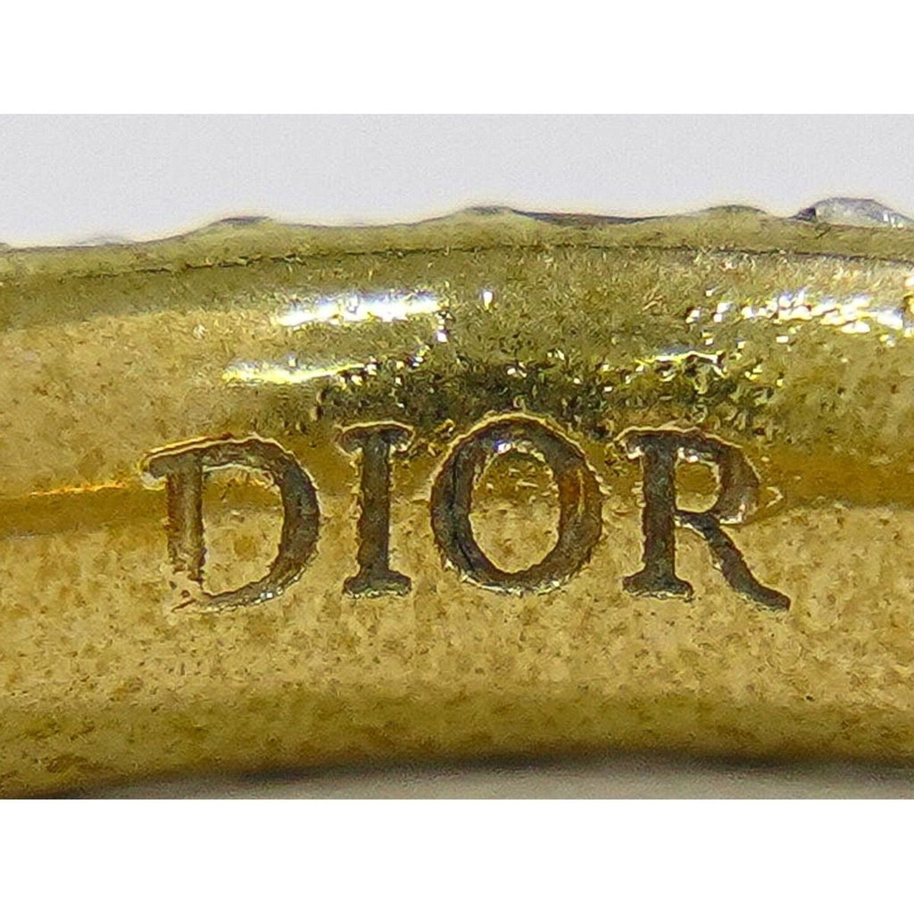 Dior Star Motif Rhinestone Ring M Gold Plated — view 9