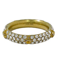 Dior Star Motif Rhinestone Ring M Gold Plated