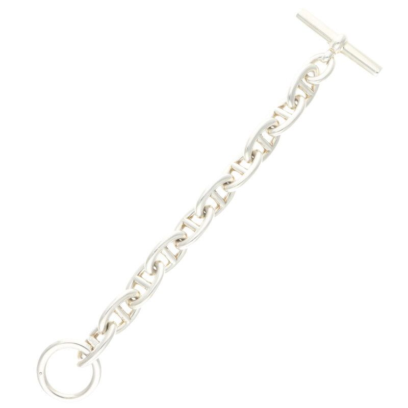 Hermes Chaine Dancre TGM Silver Bracelet 10 Link — view 3