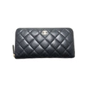 Chanel Quilted GD Leather Zip Around Wallet