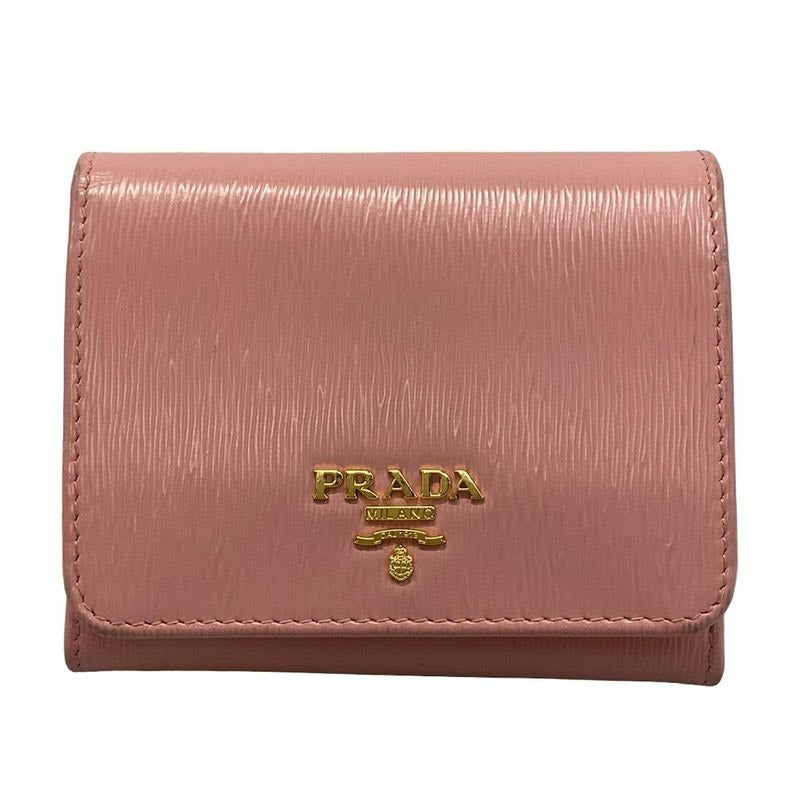 Prada Trifold Wallet 1 Mh176 Pink Leather