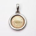 Hermes Serie Necklace Pendant Choker AU 750 AG 925 Gold Coin Medal