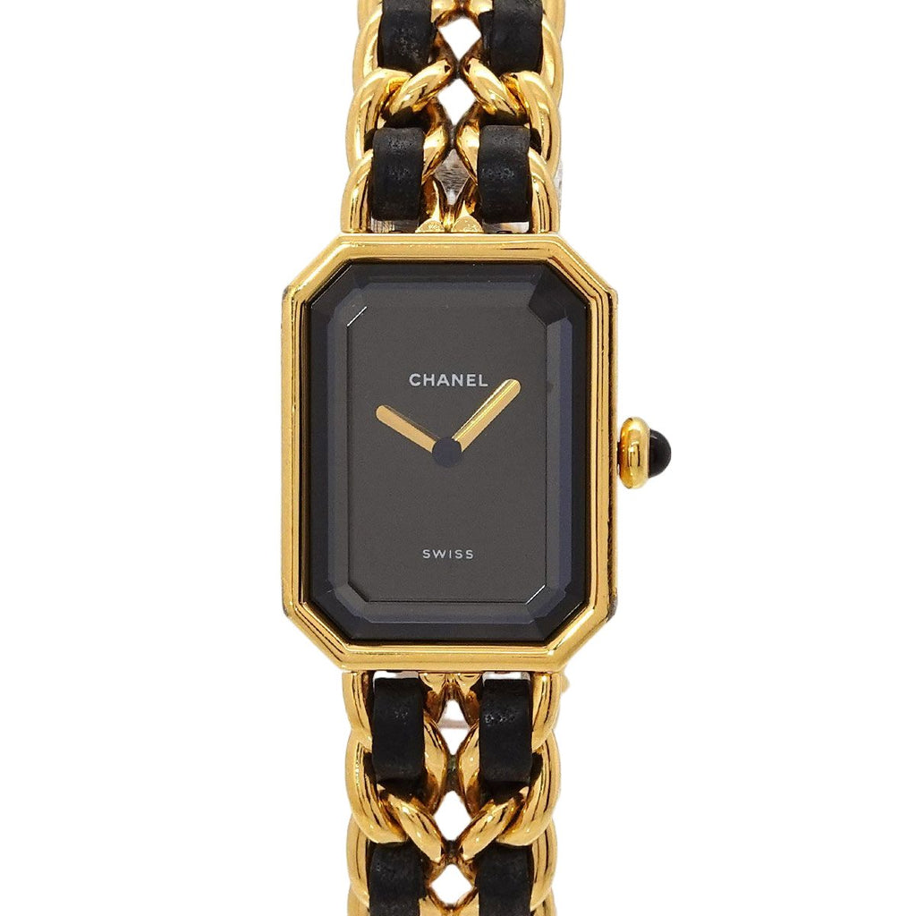 Chanel Premiere L Vintage Watch Black Gold
