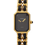 Chanel Premiere L Vintage Watch Black Gold