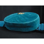Gucci Waist Bag GG Marmont Blue Velvet Gold — view 7