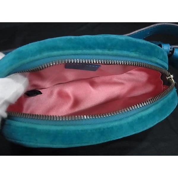 Gucci Waist Bag GG Marmont Blue Velvet Gold — view 8