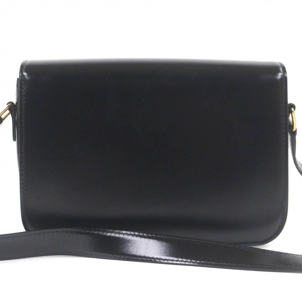 Celine Teen Shiny Calfskin Leather Triomphe Shoulder Bag Black Gold — view 4