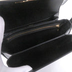 Celine Teen Shiny Calfskin Leather Triomphe Shoulder Bag Black Gold — view 7