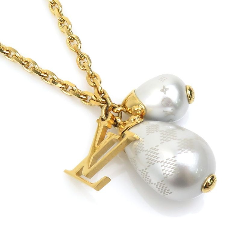 Louis Vuitton Necklace Pendentif Damier Pearl