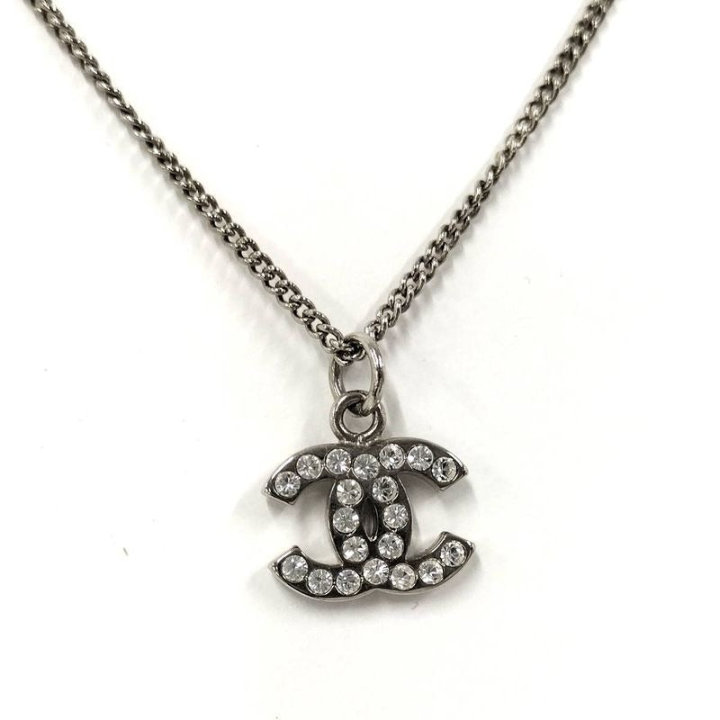 Chanel Necklace Coco Rhinestone Silver Plated 09 — view 2