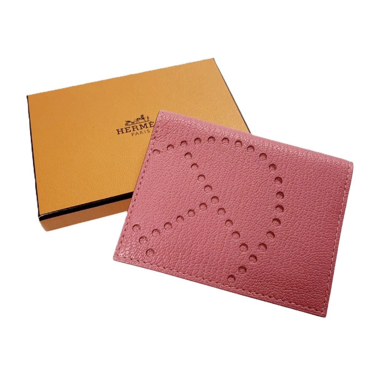 Hermes Evelyne Chevre Pink Card Case