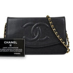 Chanel CC Classic Timeless Caviar Flap Wallet on Chain Purse Black Bag — view 2
