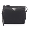 Prada Clutch Re-Nylon Nesetessuto Saffiano Black Nylon Leather