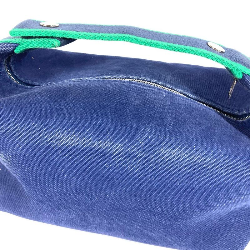 Hermes Handbag Brid A Black GM Cotton Blue — view 5