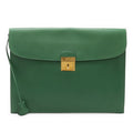 Hermes Kirius Second Bag Clutch Business Courchevel Leather Green