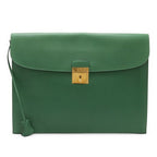 Hermes Kirius Second Bag Clutch Business Courchevel Leather Green