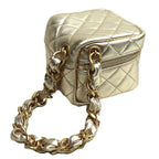 Chanel Quilted Chain Clutch Bag Gold Ap2803 — view 2
