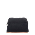 Hermes Bo Reed MM Black Canvas Leather Handbag