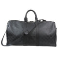 Louis Vuitton 2-Way Boston Handbag Shoulder Damier Infini Keepall Leather Black