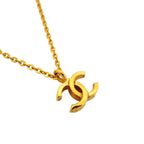 Chanel Necklace Vintage CC Logo Gold Plated — view 2