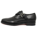Hermes Strap Dress Business Shoes Leather Silver 40.5 Black