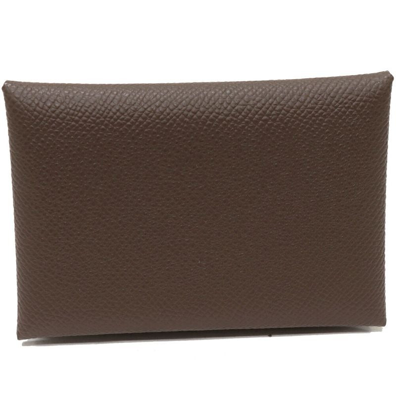 Hermes Coin Case Card Calvi Duo Epson Ecorse Silver Hardware