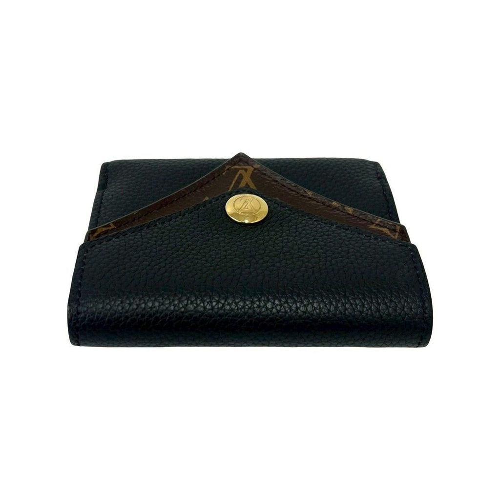 Louis Vuitton Portefeuille Double Leather Trifold Wallet Compact Black — view 3