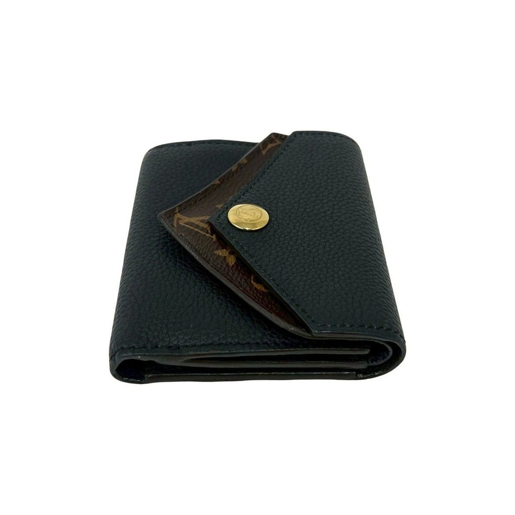 Louis Vuitton Portefeuille Double Leather Trifold Wallet Compact Black — view 4